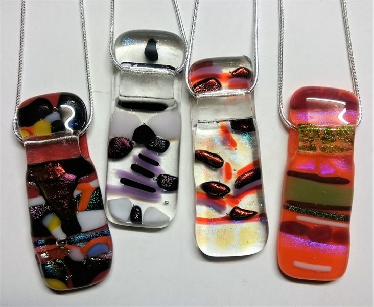 Fused glass pendants