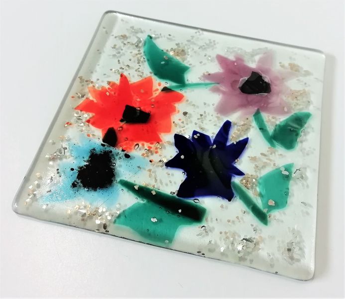 Fused glass picture - this can be mounted in a frame to display on the wall.