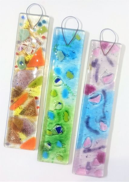 Fused glass window hangers