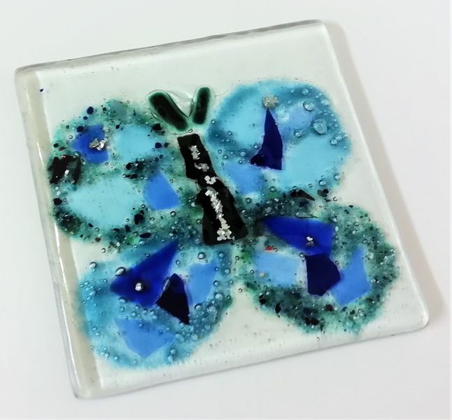 Fused glass picture - this can be mounted in a frame to display on the wall.