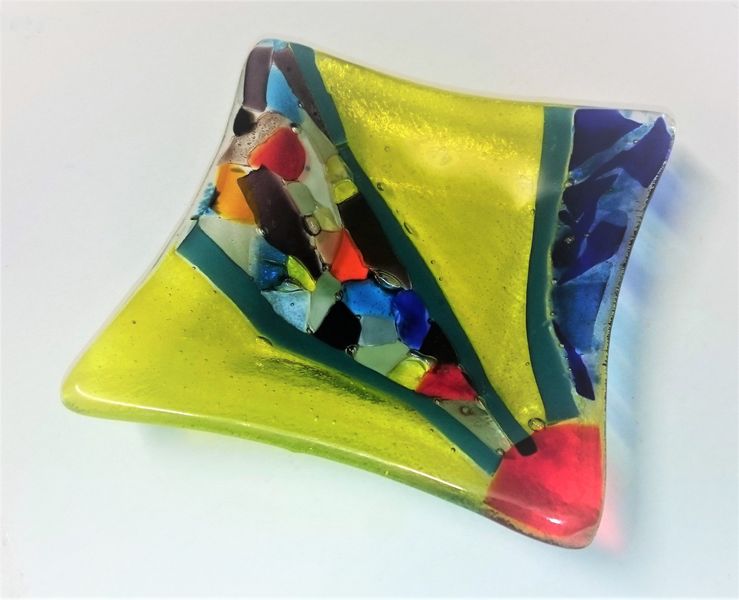 Fused glass trinket dish