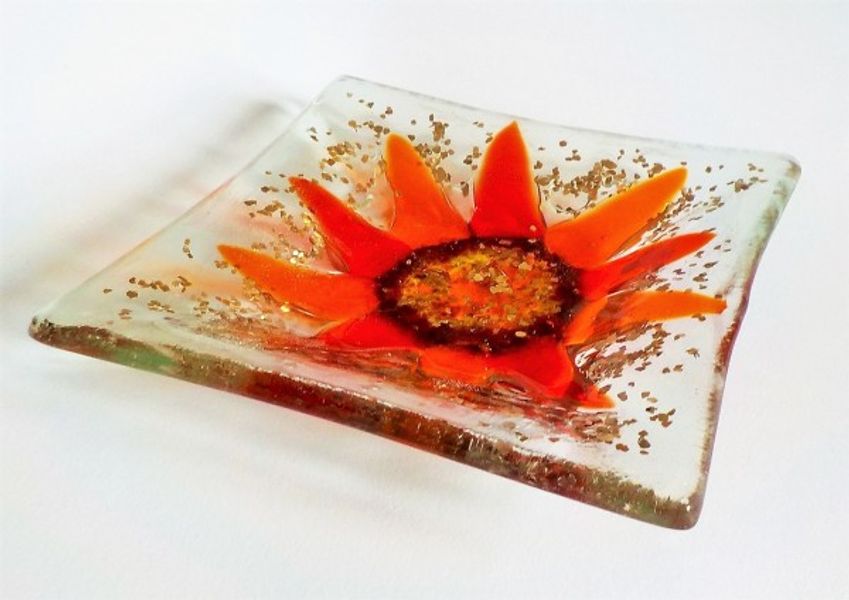 Fused glass trinket dish