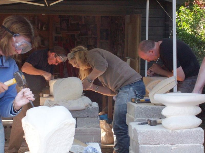 students on a workshop at Mount Pleasant