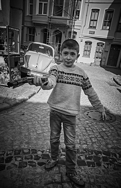 Boy with gun in Balet Istanbul, printed on Ilford multigrade 4 classic