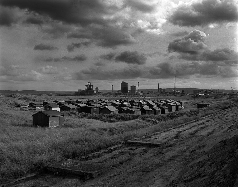 Green huts and blast furnace of Redcar printed on Ilford multigrade 4 classic