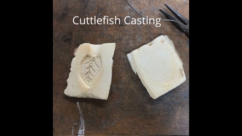 Carving a design in the cuttlefish bone