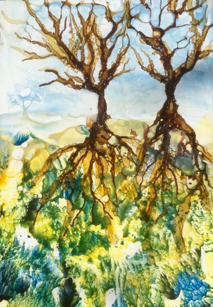 "Tree Trees..." painted in encaustic wax by Phil Madley