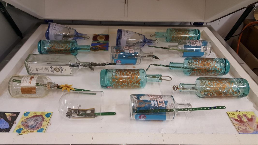 Students full day workshop         Bottle art !!