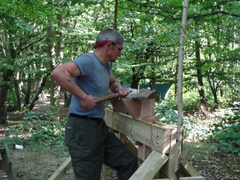 Using a pole lathe