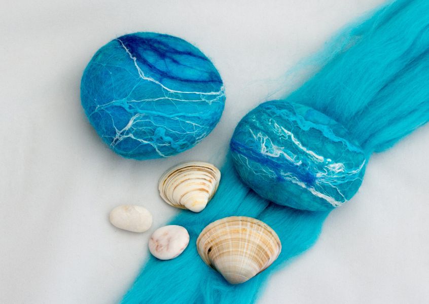 Seascape Felted Soap