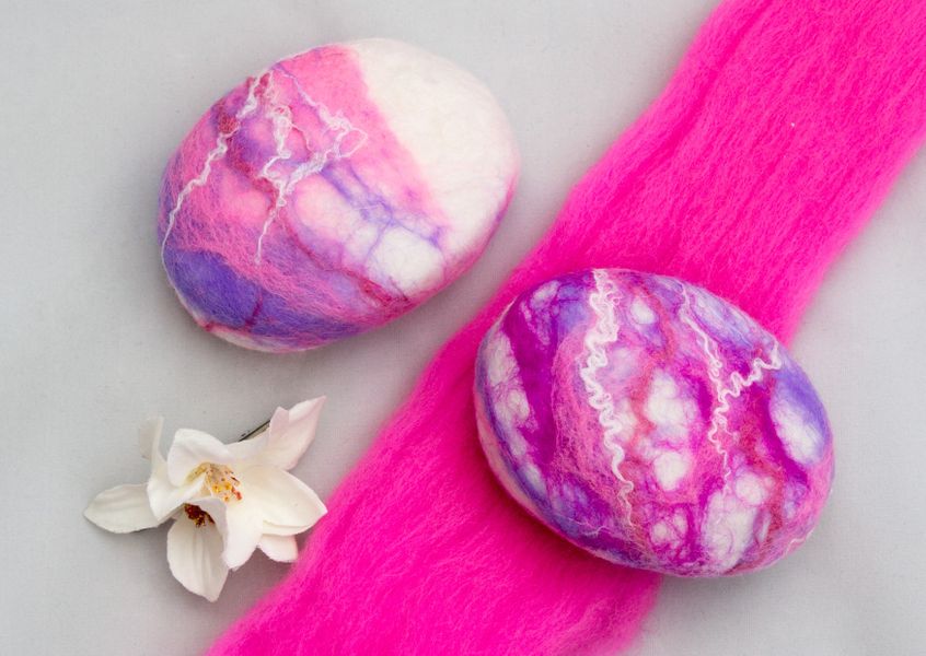 Pink Felted Soap