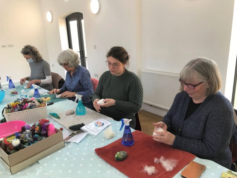 Felted Soap making in action