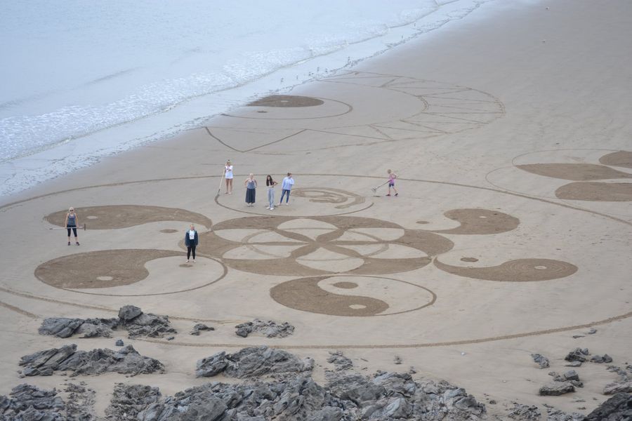 Beach Art group Barry Island