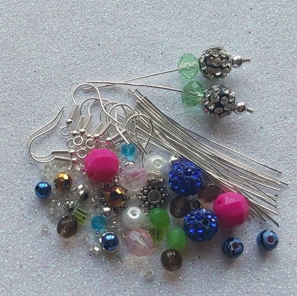The top beads added to the Headpins, this is the start of creating your earrings