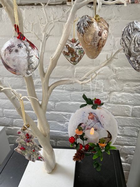 Mixed Media Christmas Decorations Workshop Cotswolds