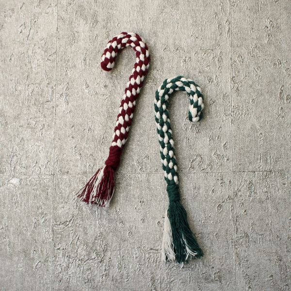 Two Crown-Knot Candy Canes