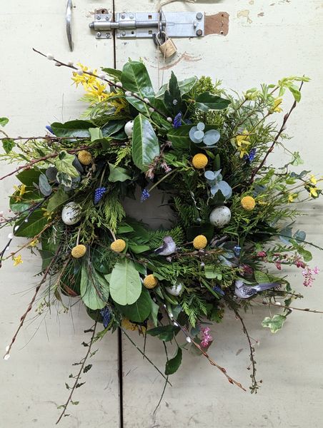 fresh foliage natural spring wreath