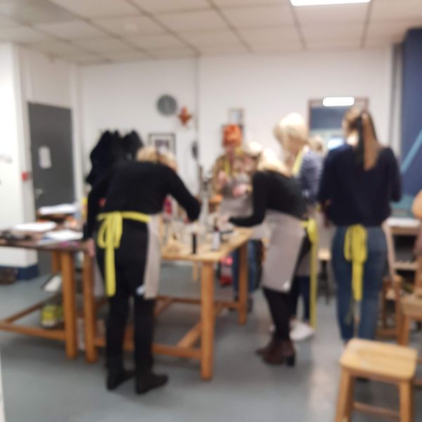 Jewellery students in the workshop in Warrington