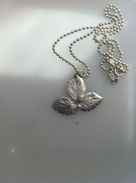 Student leaf necklace made on this course
