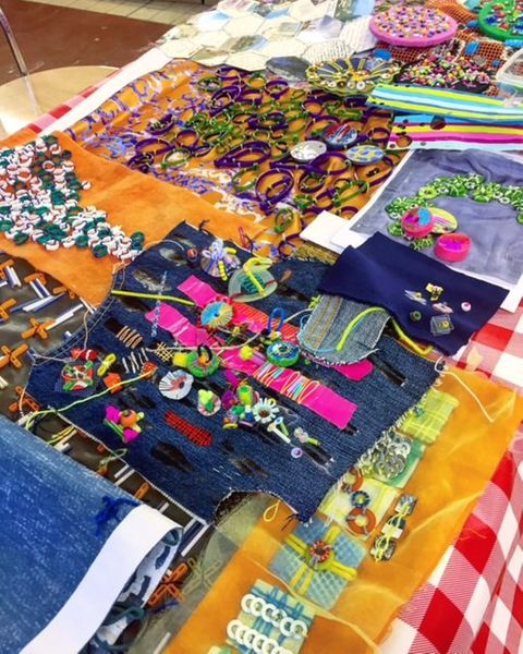 Textile sample table