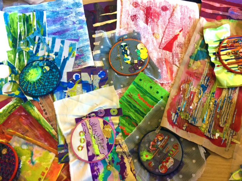 Student paper and fabric work