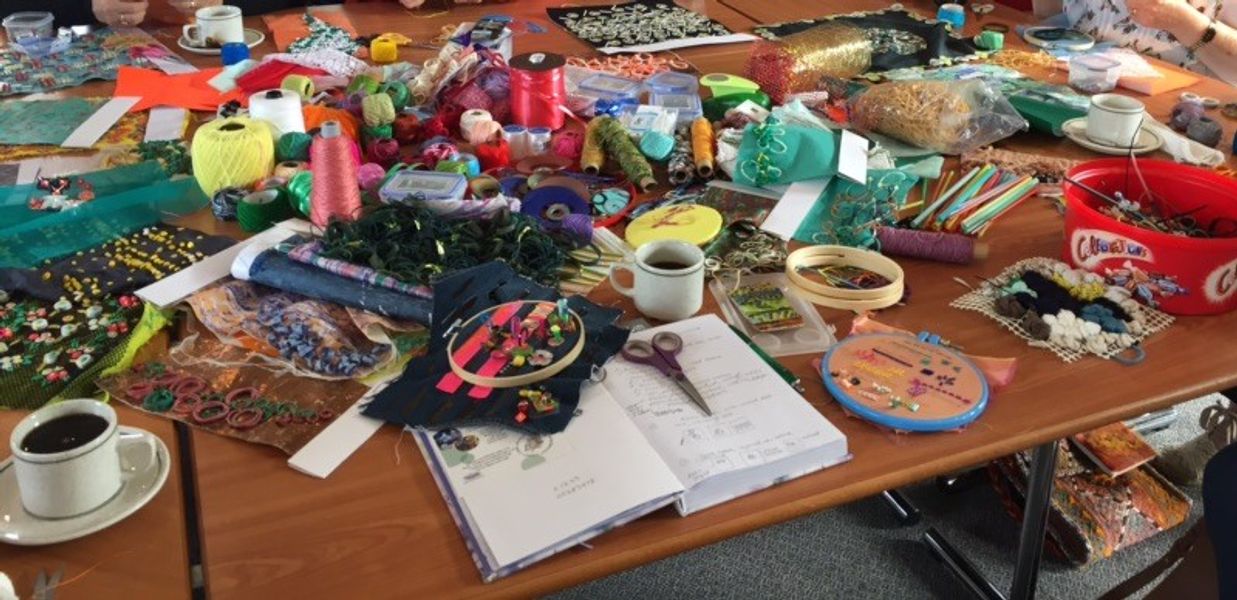 Table full of inspiring media for students to use