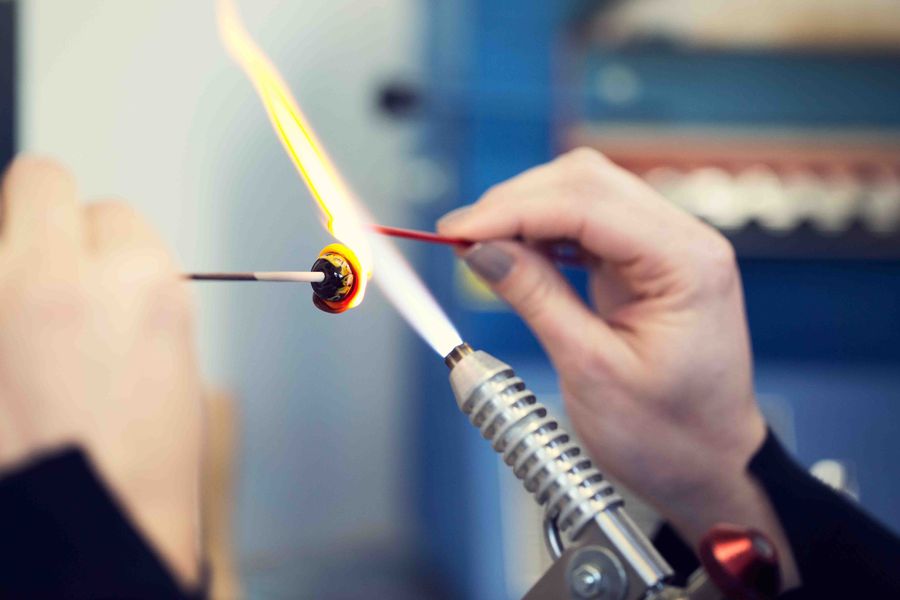 Student Applying Glass