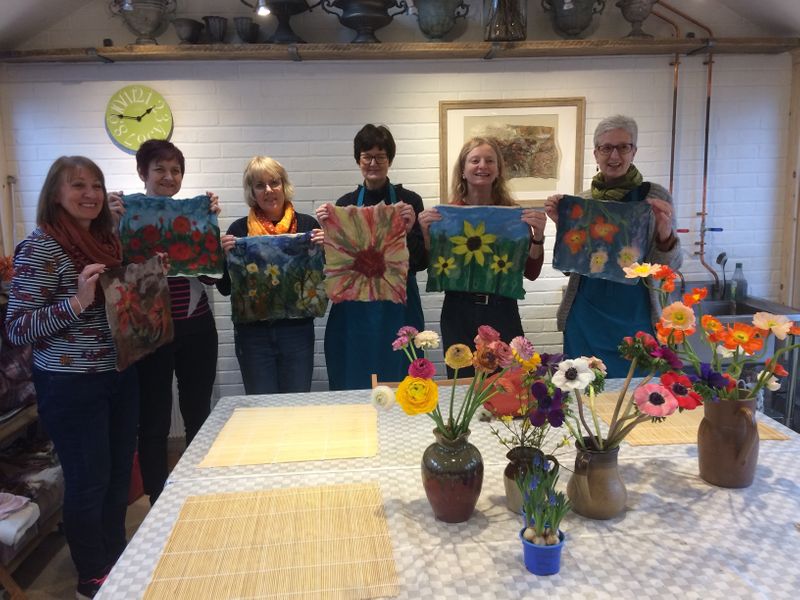 'Felting & Flowers' - finished results!
