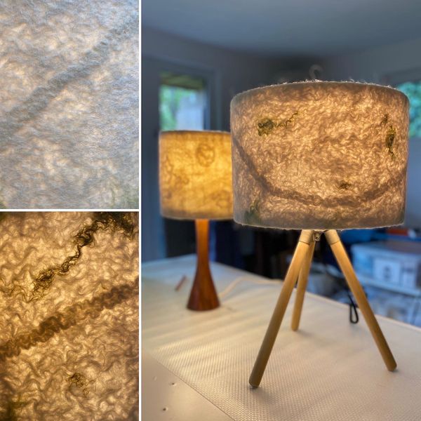 Workshop participant, Paulines Felted Icelandic wool lampshade