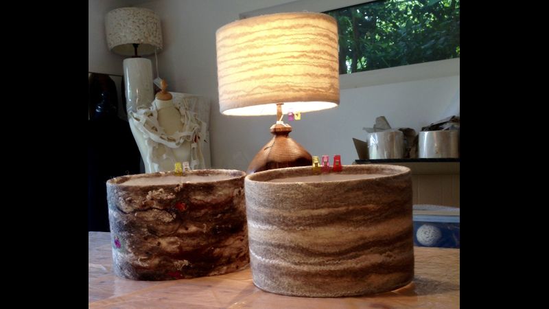 Felted lampshades