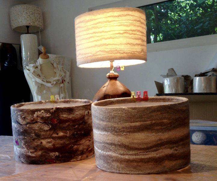 Felted lampshades