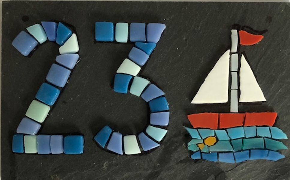 Mosaic house number