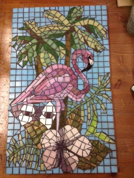 Flamingo garden panel