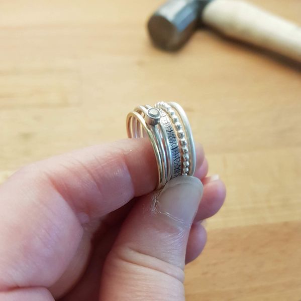 Selection of stacker rings you can make on this one day workshop