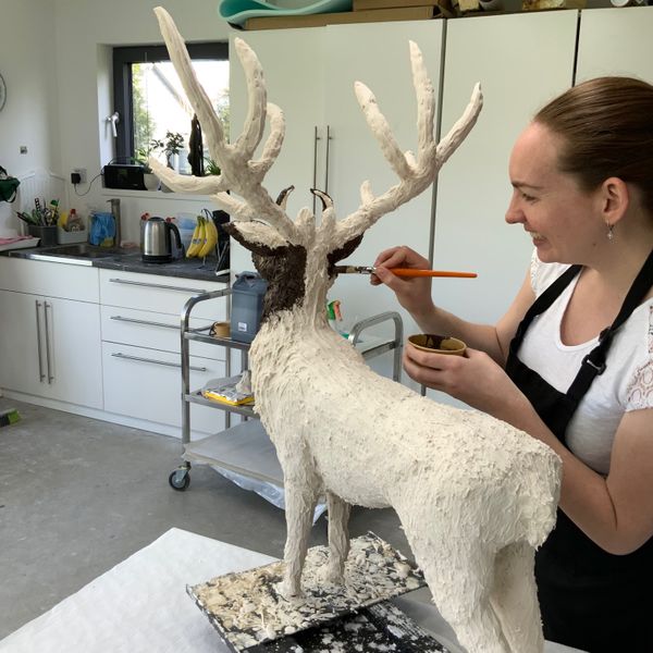 Stag in painting stage