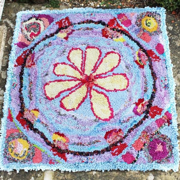 Quirky Flower Rag Rug