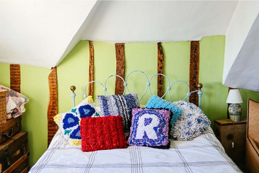 Loopy and Shaggy Rag Rug Cushions