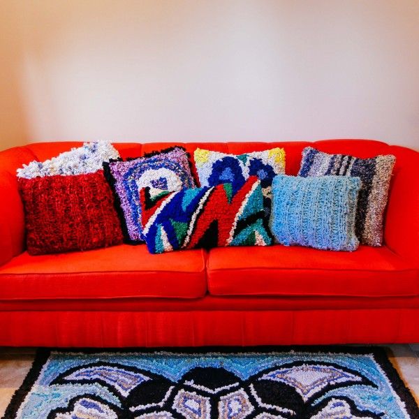 Handmade Rag Rug Cushions and Rug