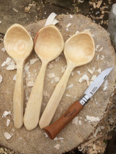 A set of ash porridge spoons