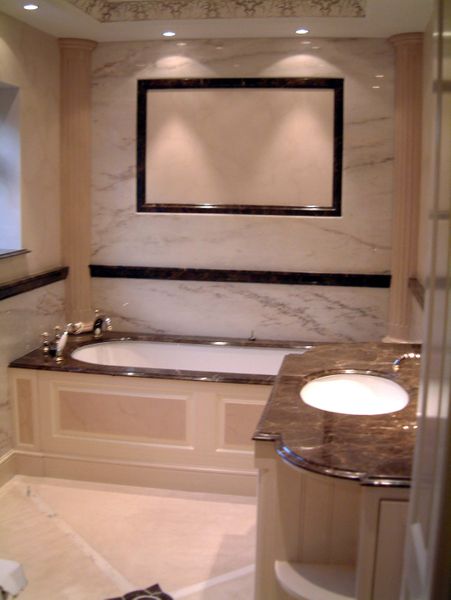 Hand painted marble bathroom