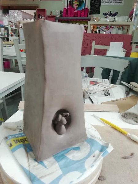 Slab built vase