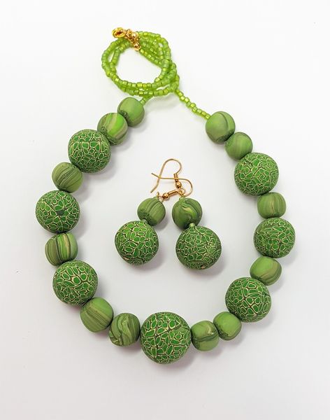 Make your beads and create a unique necklace and earring set