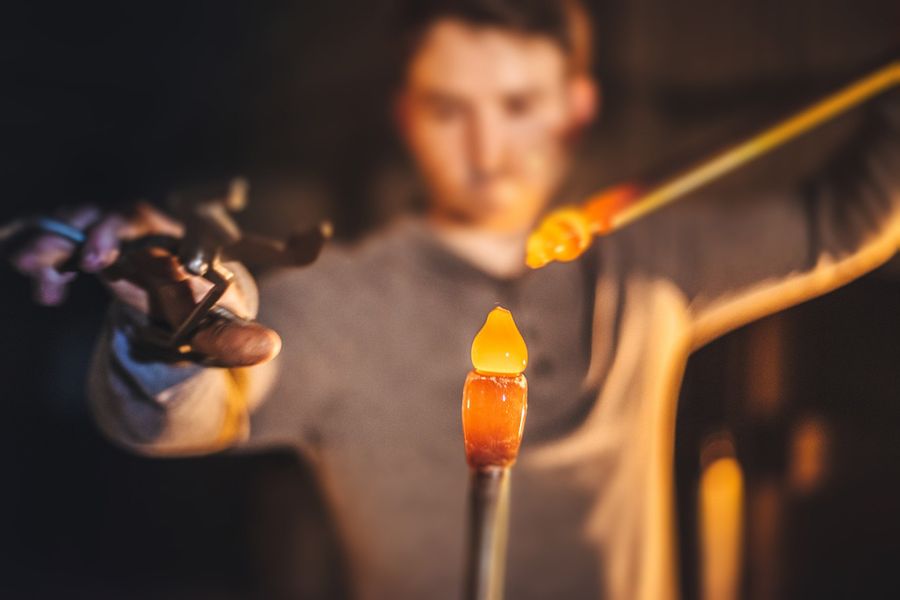 Glassblowing lesson in Clavering