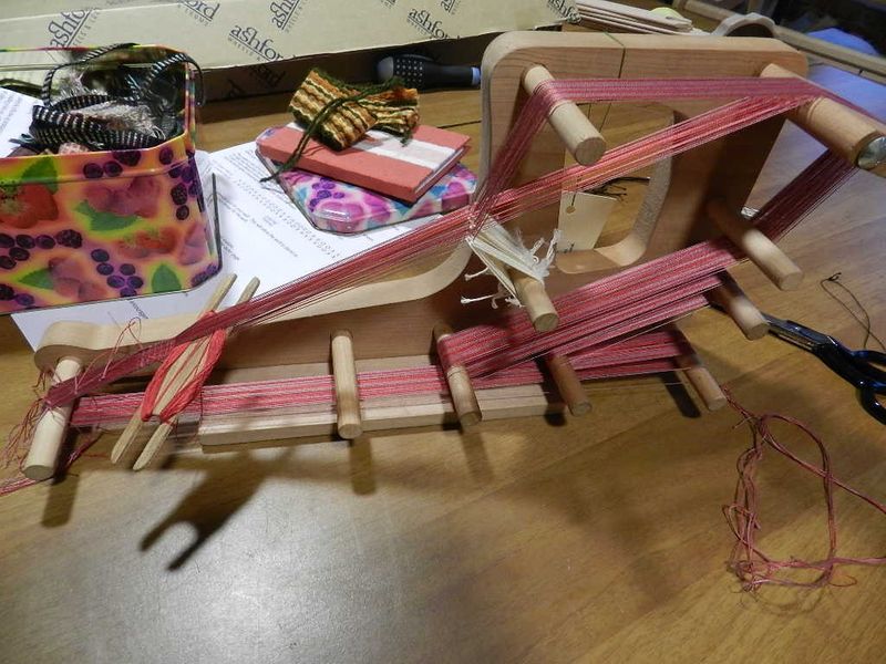 Inkle loom ready for weaving