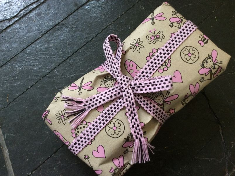 Inkle woven ribbon for a special present