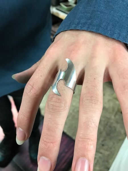 Student's imaginative claw ring
