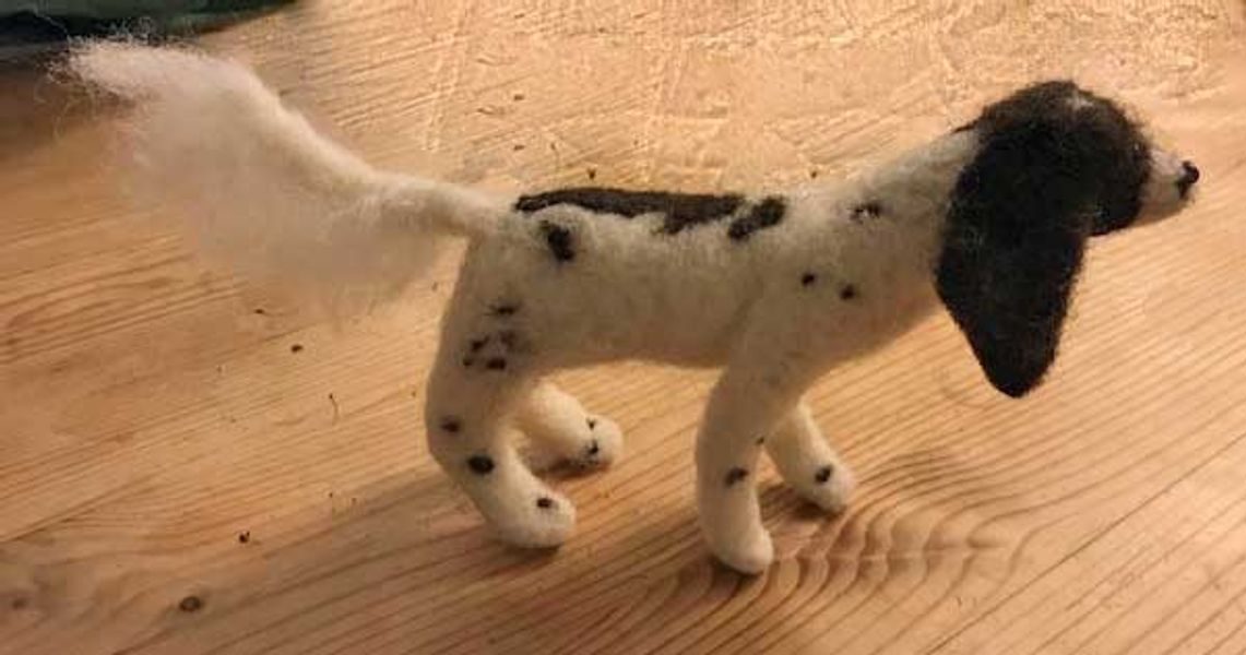 Mini needle felted Dog - by a student