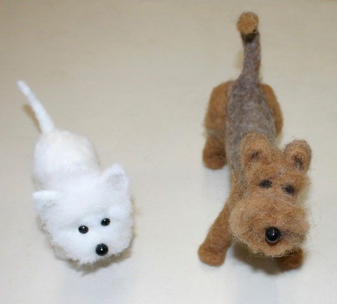 Needle Felted Student Dogs