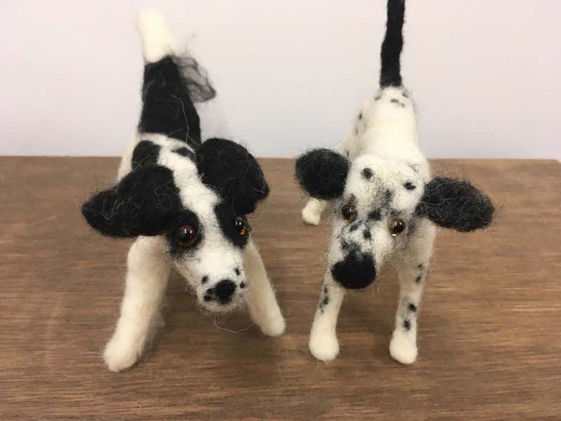 Student made felted dogs