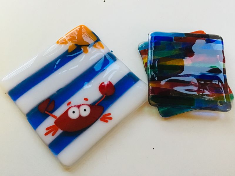 Fused Glass Coasters or Small Dish